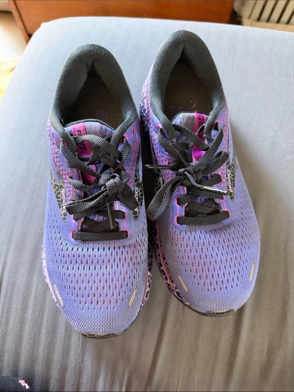 Brooks Womens Ghost 14 Running Shoes Size 6.5 Purple Leopard Print 1203561B578 - Picture 5 of 12